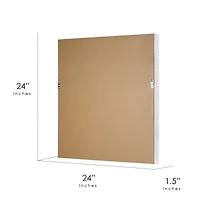 American Art Decor Carved Recollections Box Top Carved Mirror in Distressed White - 24" x 24"