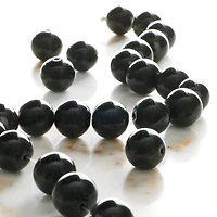 Black Round Glass Beads, 14mm by Bead Landing™