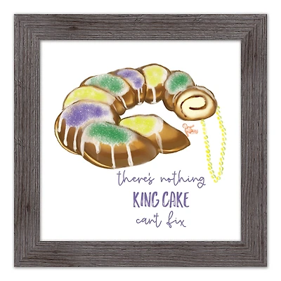 Nothing King Cake Can't Fix Western Gray Framed Print