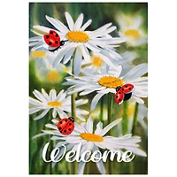 Welcome Ladybug & Daisy Outdoor Garden Flag
