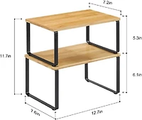 NEX™ Black & Natural Bamboo Cabinet and Counter Shelf Organizer, 4ct.