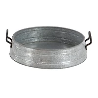 Set of 3" Grey Metal Farmhouse Tray, 18", 16", 14"