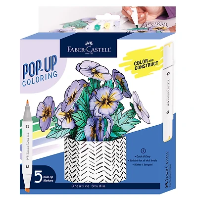 Faber-Castell® Pop Up Coloring Pansy Bouquet Kit