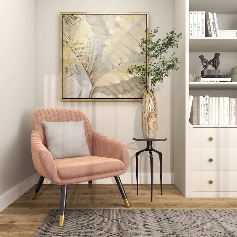 22" Accent Table with Textured Glass Tabletop