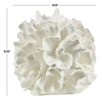 9" Cream Resin Coral Textured Sculpture