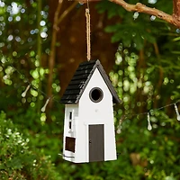 Glitzhome® 14.25" Modern White Wood Garden Birdhouse