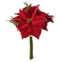 14" Red Poinsettia & Pine Bouquet by Ashland®