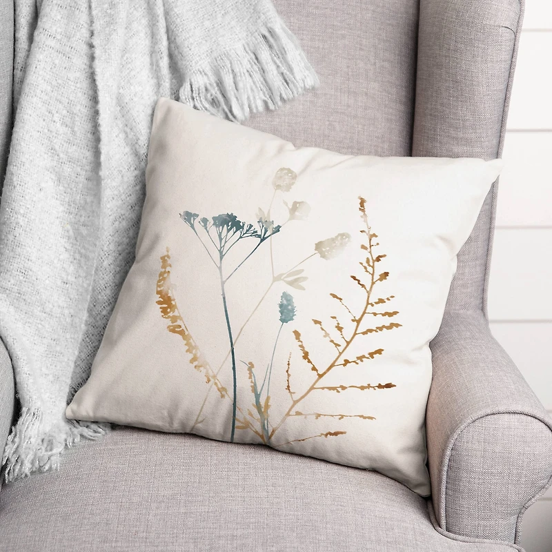 Wildflower Sprigs Throw Pillow