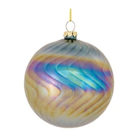 6ct. Iridescent Glass Swirl Ornaments