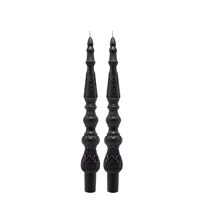 10" Black Column Unscented Taper Candles, 2ct. by Ashland®