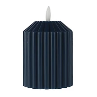 4" Ribbed Wax LED Pillar Candle by Ashland