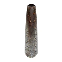 Silver Ceramic Contemporary Vase, 31" x 8" x 8"