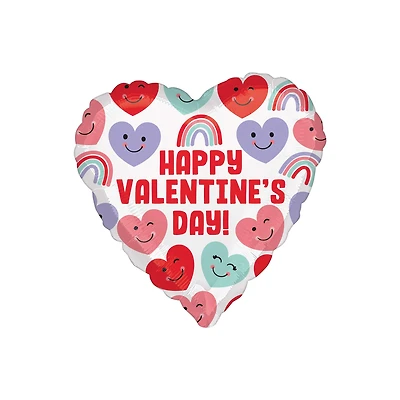 17" Cute Hearts Happy Valentine's Day Mylar Balloon
