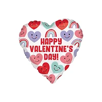 17" Cute Hearts Happy Valentine's Day  Mylar Balloon