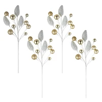 Glitzhome® 24" Christmas Elegant Silver & Gold Pinecone Pick, 4ct.