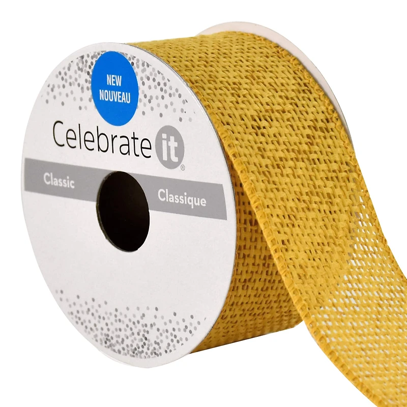 1.5" x 3yd. Faux Jute Wired Ribbon by Celebrate It™