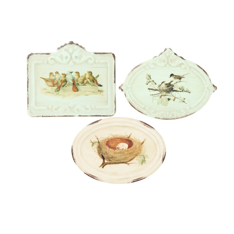 Hello Honey® Bird Images Metal Boxes with Attached Lid Set, 3ct.
