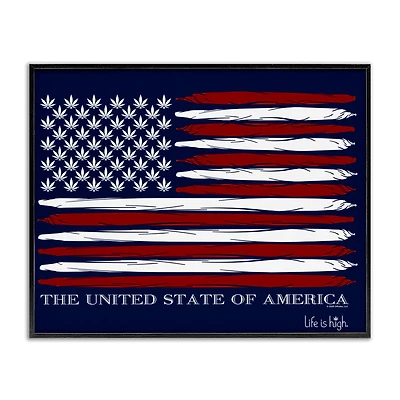 Stupell Industries Herb America Flag Framed Giclee Art