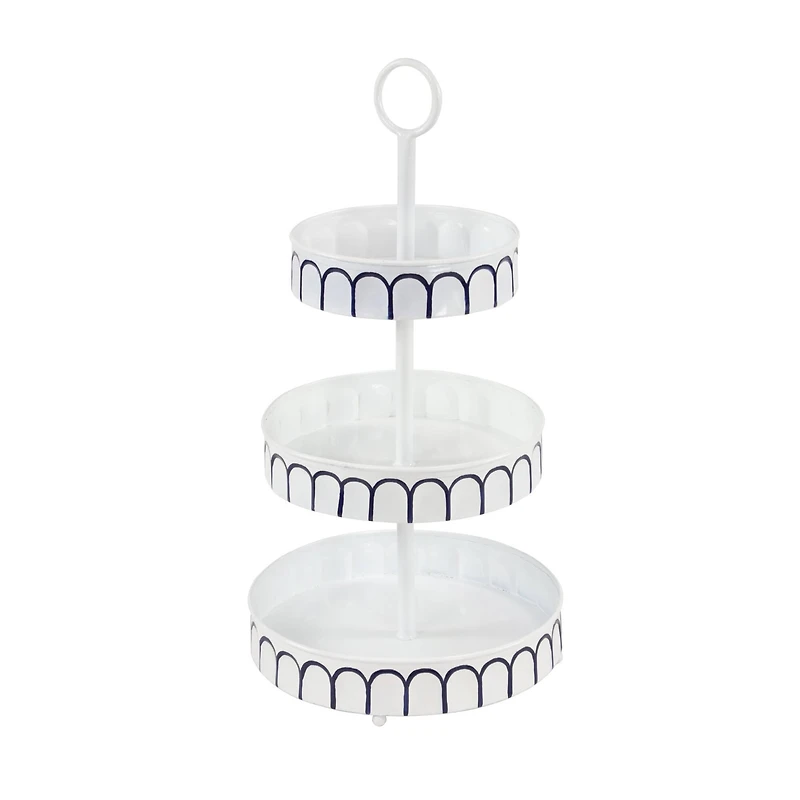 White Iron Farmhouse 3 Tier Tray Cupcake Stand