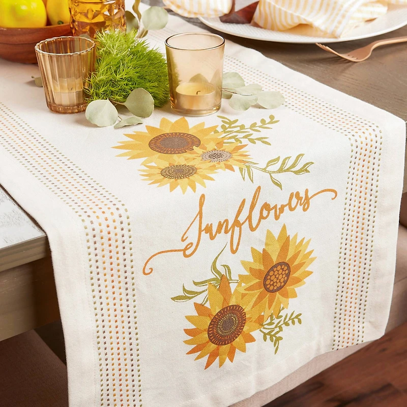 DII® 108" Sunflowers Print Table Runner
