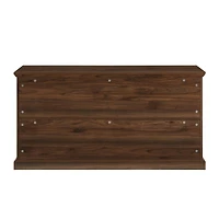 Walker Edison Dark Walnut Lateral Bookshelf with Decorative Metal Sides