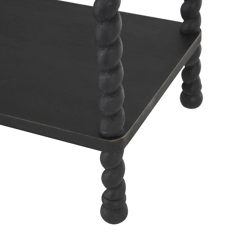 47" Black Wood Arched 1-Shelf Living Room Console Table