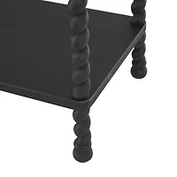 47" Black Wood Arched 1-Shelf Living Room Console Table
