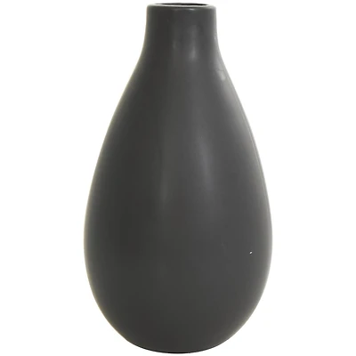 7.75" Black Minimalistic Ceramic Bulb Vase