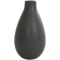 7.75" Black Minimalistic Ceramic Bulb Vase