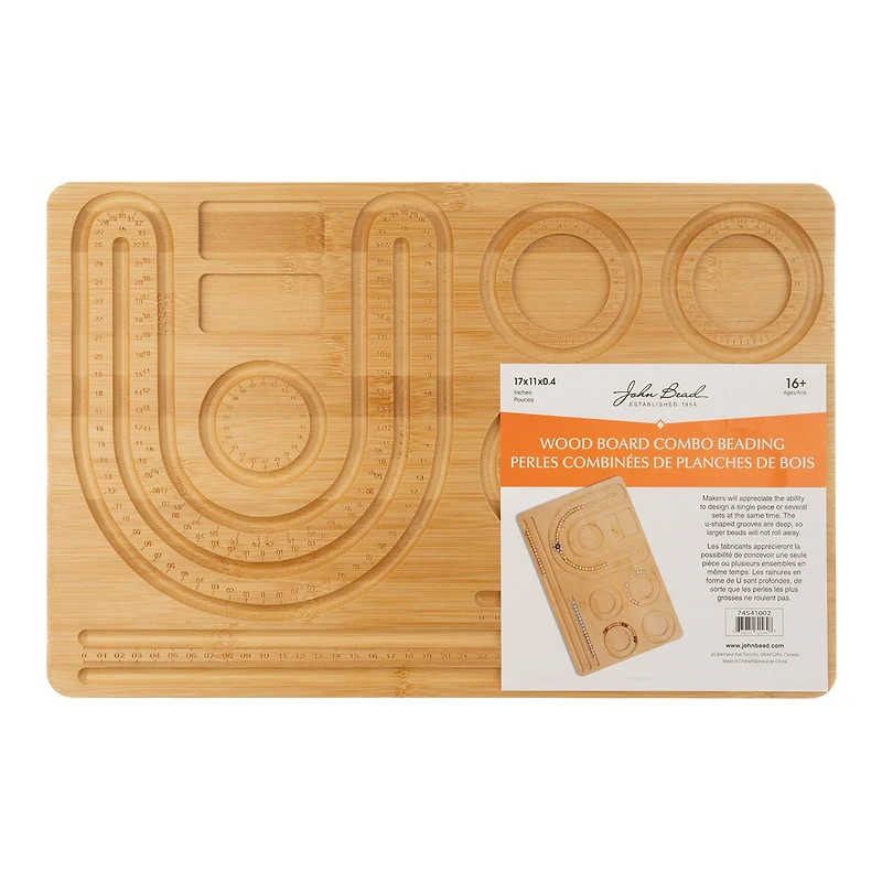 John Bead 17" x 11" Wood Combo Beading Board