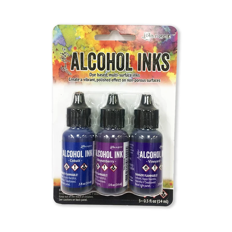 6 Packs: 3 ct. (18 total) Tim Holtz® Indigo & Violet Spectrum Alcohol Inks