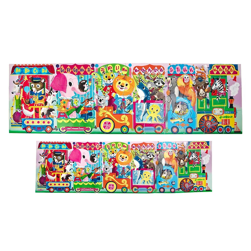 eeBoo Alphabet Train 36 Piece Very Long Puzzle with Poster