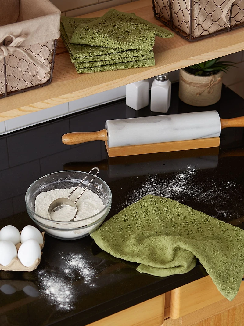 DII® Solid Windowpane Terry Dishcloth Set