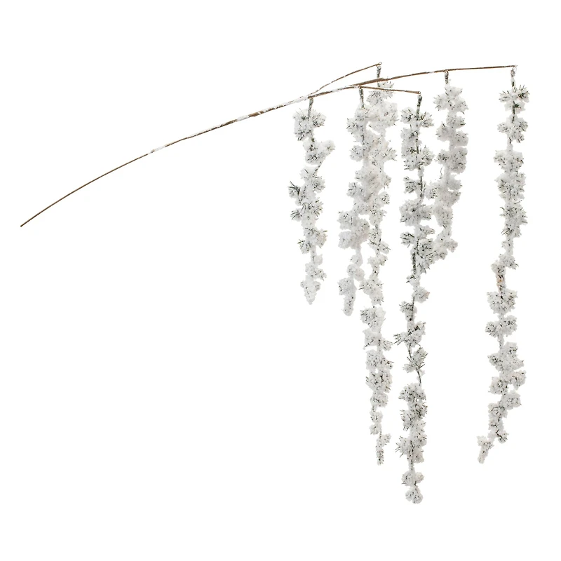 Snowy Hanging Pine Cluster Branches, 2ct.