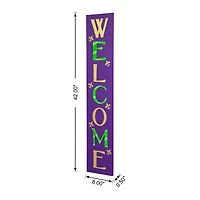 Glitzhome® 42" Mardi Gras WELCOME Wooden Porch Sign