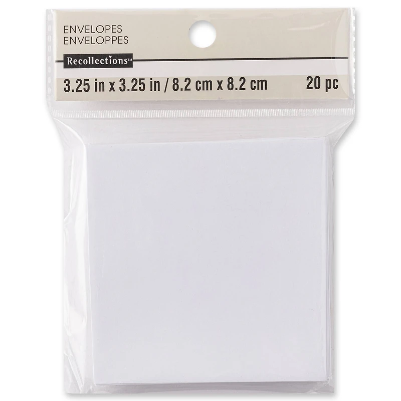 12 Packs: 20 ct. (240 total) White Envelopes by Recollections™, 3.25" x 3.25"