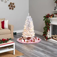 4ft. Pre-Lit White Artificial Christmas Tree, Warm White LED Lights