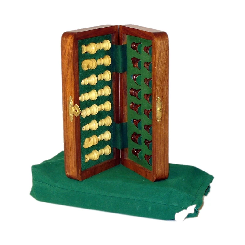 Magnetic Wooden Folding Travel Chess Set