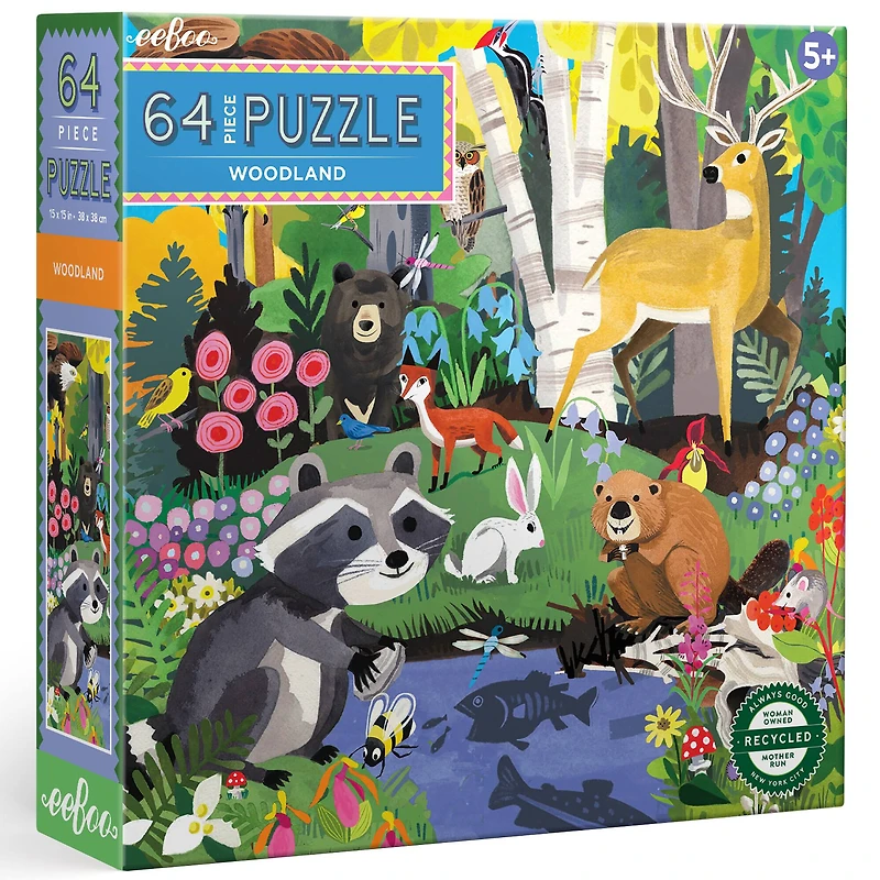 eeBoo Woodland 64 Piece Jigsaw Puzzle