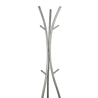 Silver Metal Modern Coat Rack, 73" x  17" x  17"