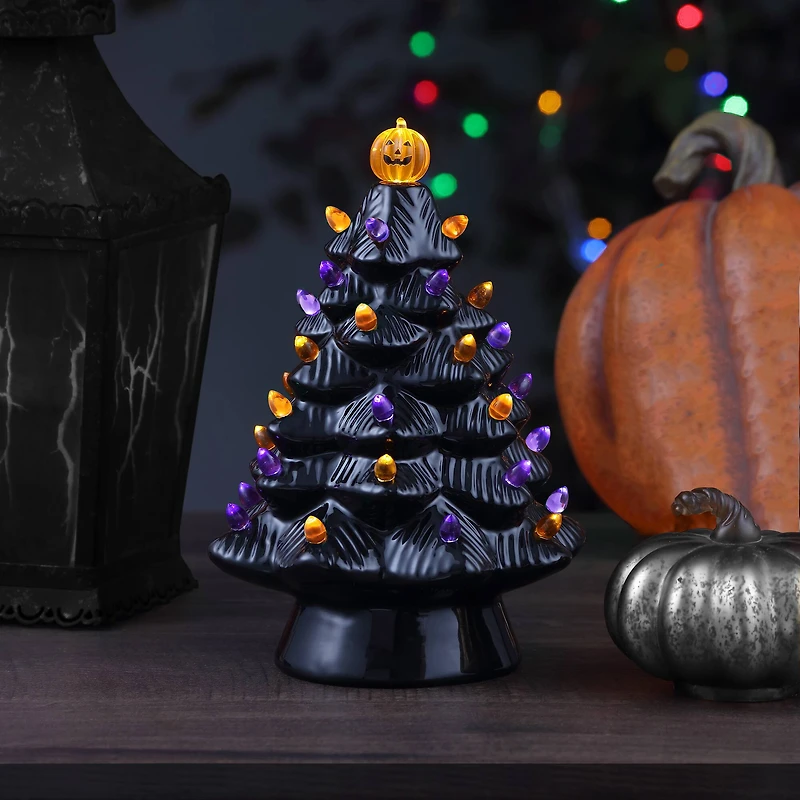 Mr. Halloween 11.6" Black Adapter Operated Ceramic Tree