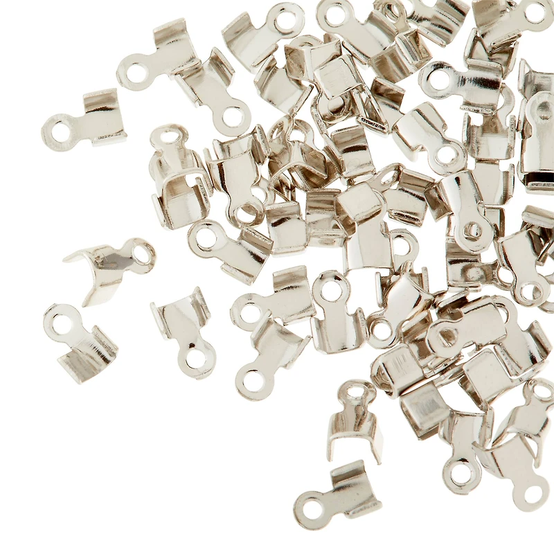 5mm Folding End Crimps with Loops, 62ct. by Bead Landing™