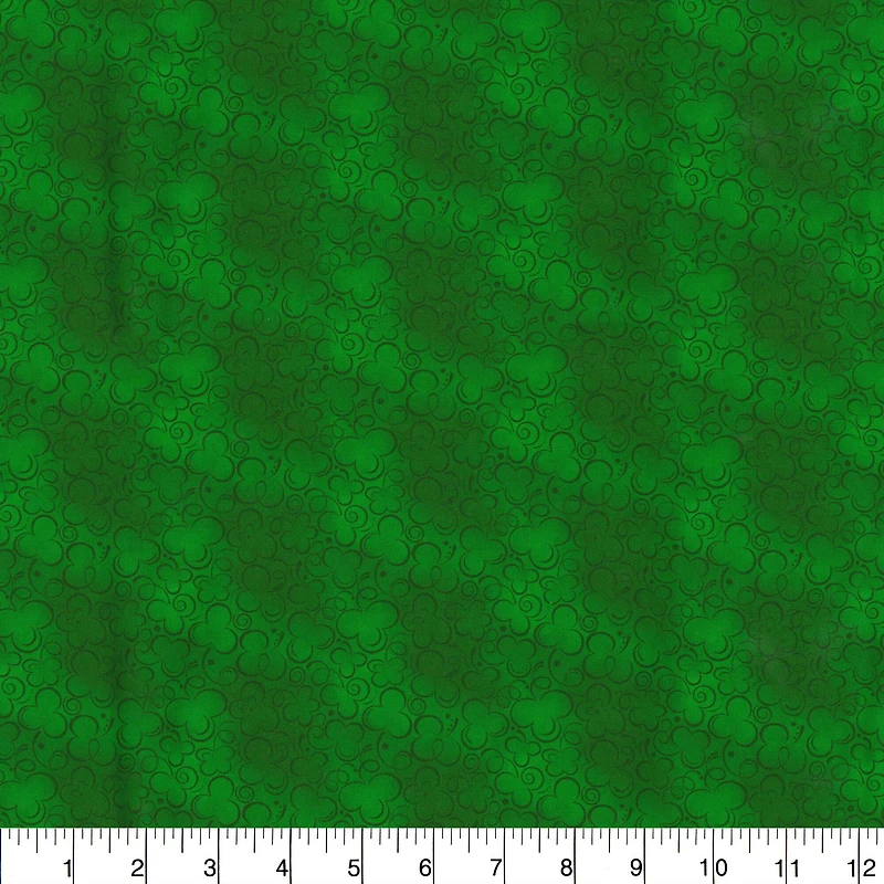 Fabric Traditions Green Shamrock Cotton Fabric