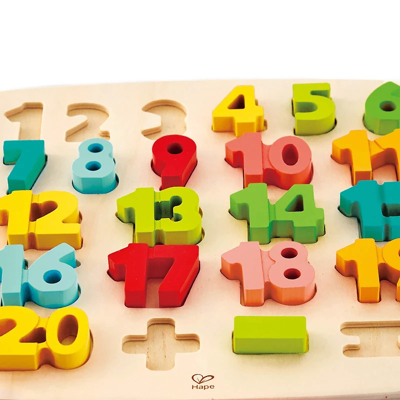 Hape Wooden Chunky Number & Counting Block Puzzle