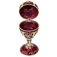5" The Russian Rosette Rose Romanov Style Enameled Egg