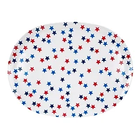 14" Red, White & Blue Patriotic Stars Melamine Tray by Celebrate It®