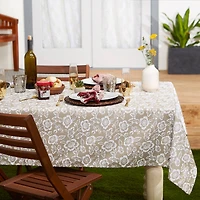 DII® Stone Floral Print Outdoor Tablecloth with Zipper