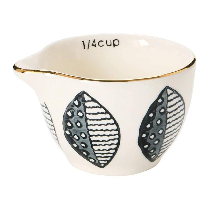 Hello Honey® Black & White Stoneware Measuring Cups Set, 4ct.