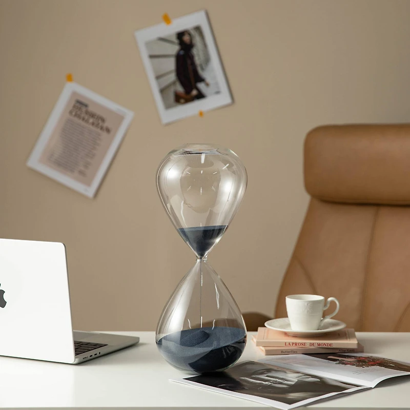 Glitzhome® 15" Oversized Double-Layered Hourglass With Blue Sand