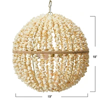 Hello Honey® 19" Round Ball Metal and Shell Ceiling Light